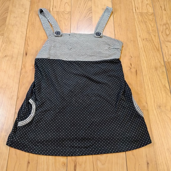 Maurices Tops - Maurices Women's Size Medium Black/White Patterned Strappy Tank Top Pockets
